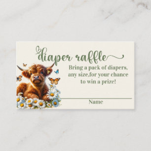 Highland Cow Diaper raffle baby shower Place Card