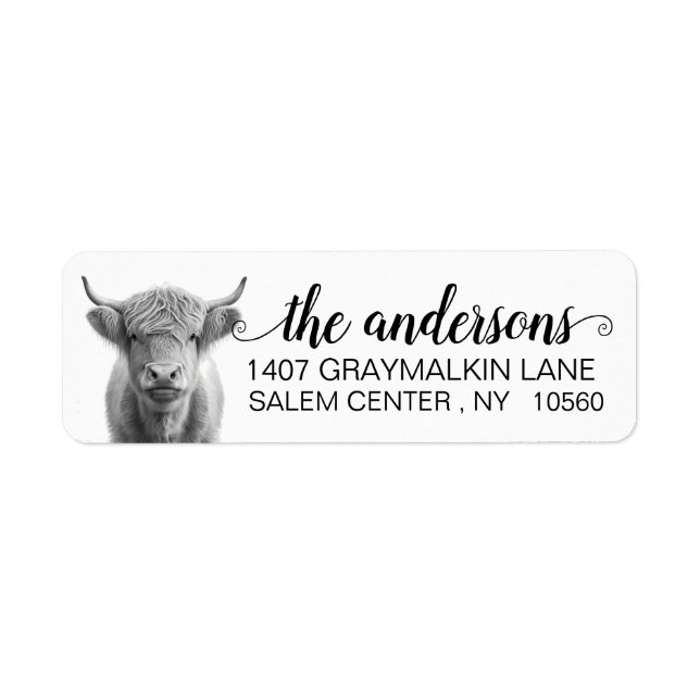 Highland Cow Farm Calligraphy Name  (Front)