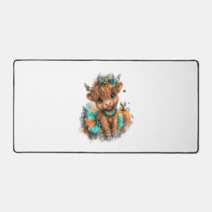 Highland Cow Farm Halloween Desk Mat