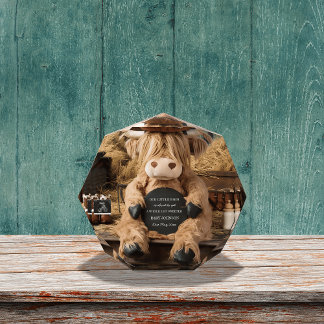 highland cow farm themed pregnancy announcement photo block