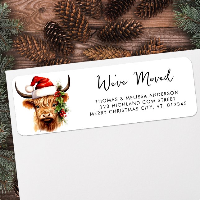 Highland Cow Festive Farm Holiday Return Address (Creator Uploaded)