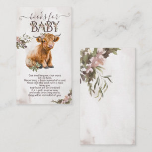 Highland cow floral Books for baby card