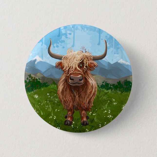 Highland Cow Gifts & Accessories 2 Inch Round Button (Front)