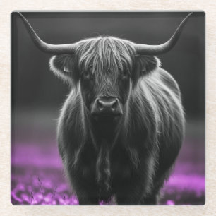 Highland Cow Glass Coaster