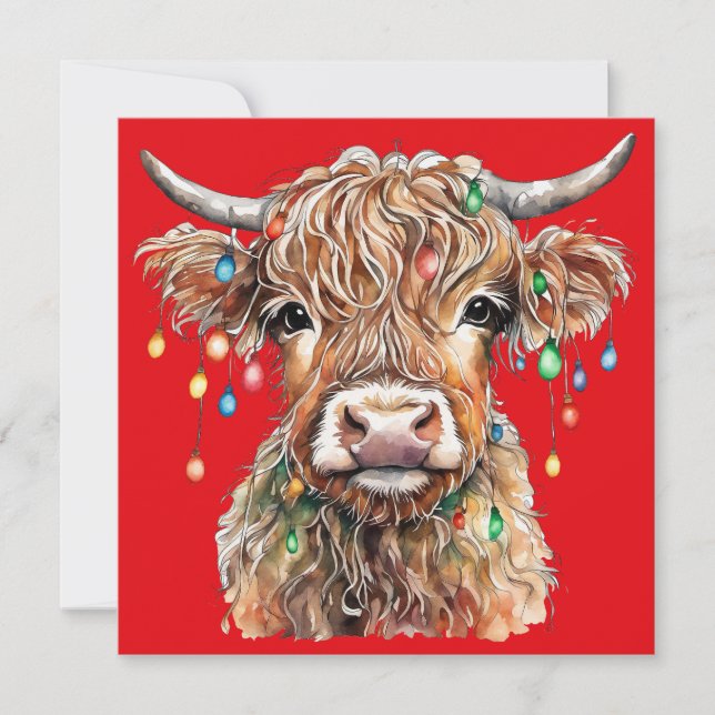 Highland Cow Greeting Card (Front)