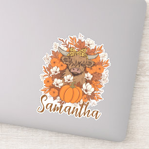 Highland Cow Halloween Autumn Personalized 