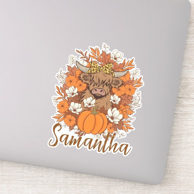 Highland Cow Halloween Autumn Personalized  (Detail)