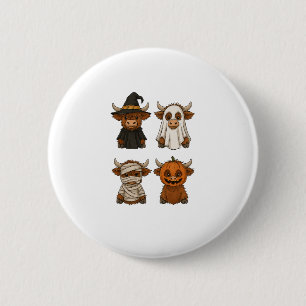Highland Cow Halloween Funny Fall Spooky 2 Inch Round Button