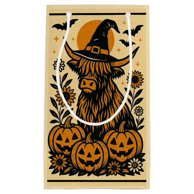 Highland Cow Halloween Gift Bag  (Front)