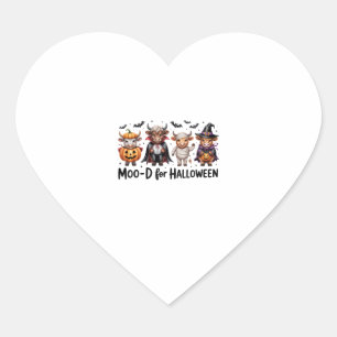Highland Cow Halloween Spooky Season (2) Heart Sticker