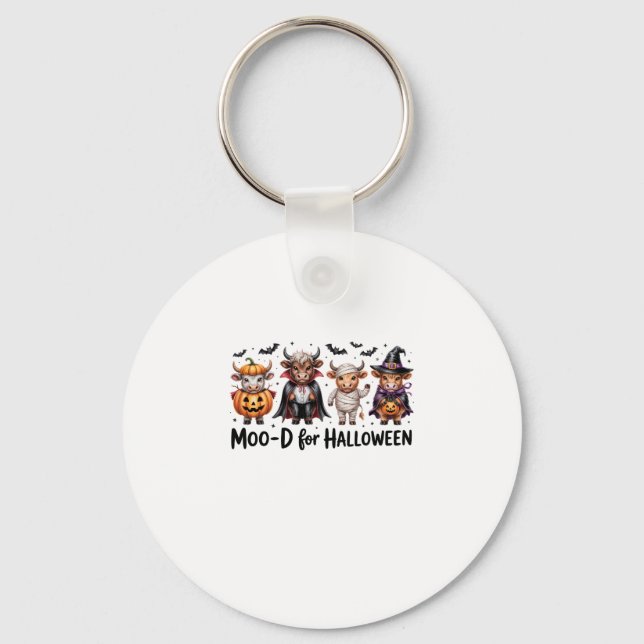 Highland Cow Halloween Spooky Season (2) Keychain (Front)