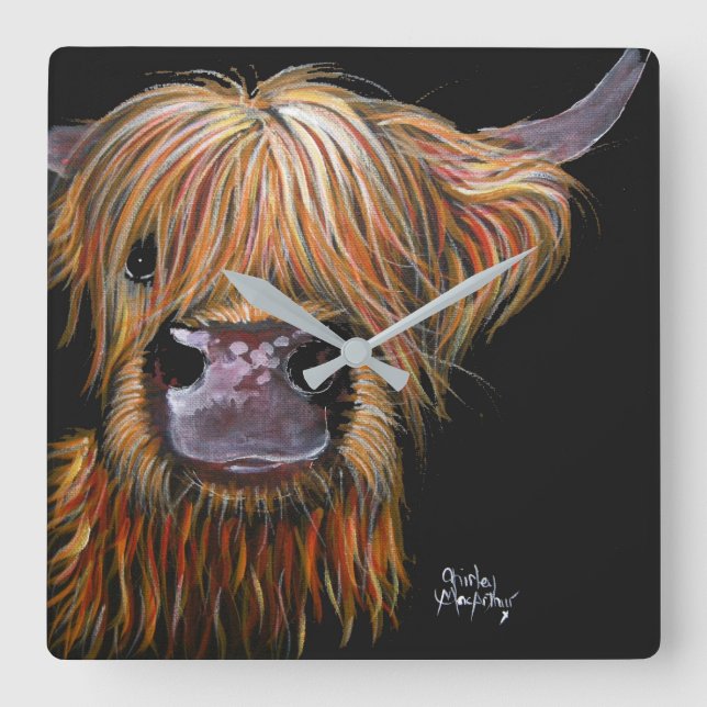 Highland Cow 'Henry' Clock by Shirley MacArthur (Front)