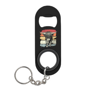 Highland Cow Highland Cows Retro Keychain Bottle Opener