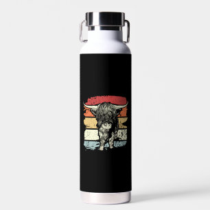 Highland Cow Highland Cows Retro Water Bottle