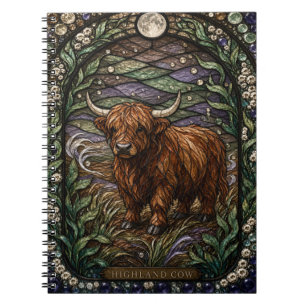 Highland Cow Highland Moor Illumina Stained Glass Notebook
