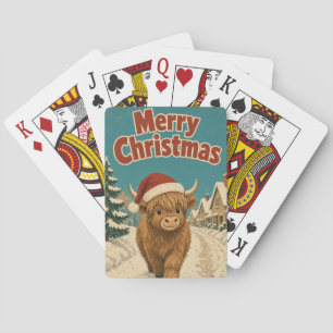 Highland Cow Holiday Lane Animal Christmas Playing Cards