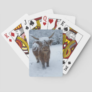 Highland Cow In The Snow Playing Cards
