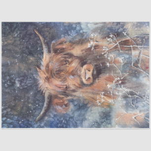 Highland Cow in Winter Tissue Paper