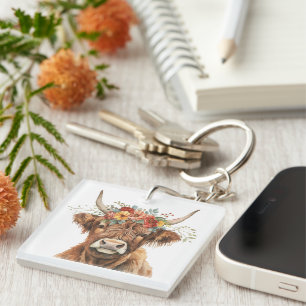 Highland Cow Keychain