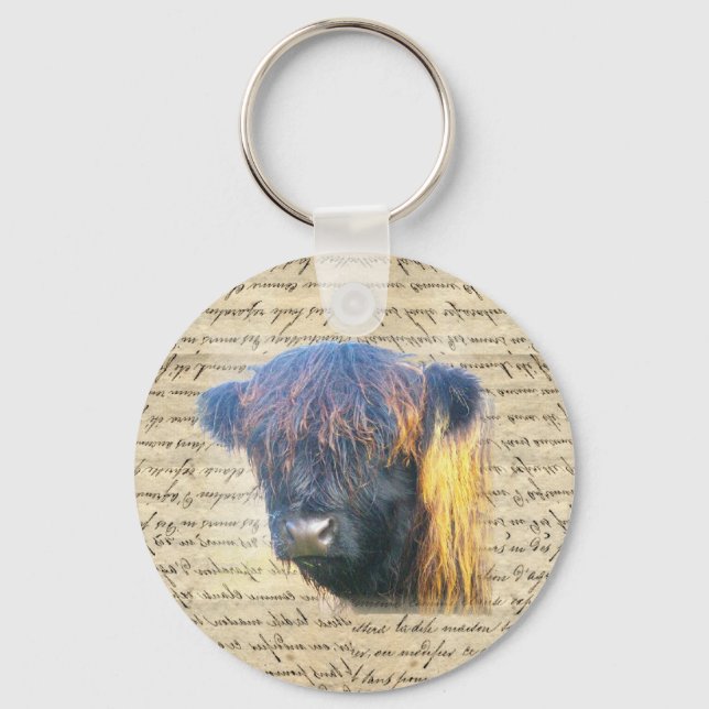 Highland cow keychain (Front)