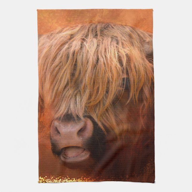 Highland Cow Kitchen Towel (Vertical)