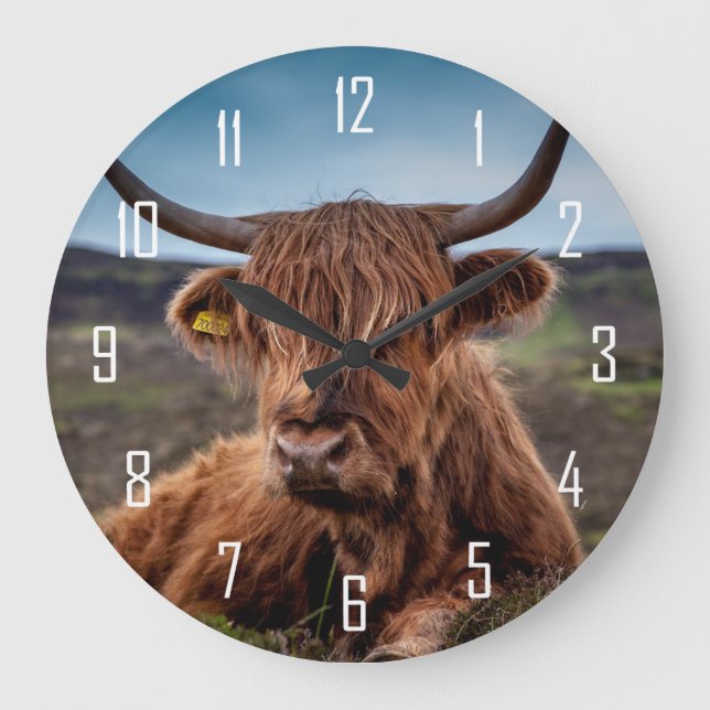 Highland Cow Large Clock (Front)