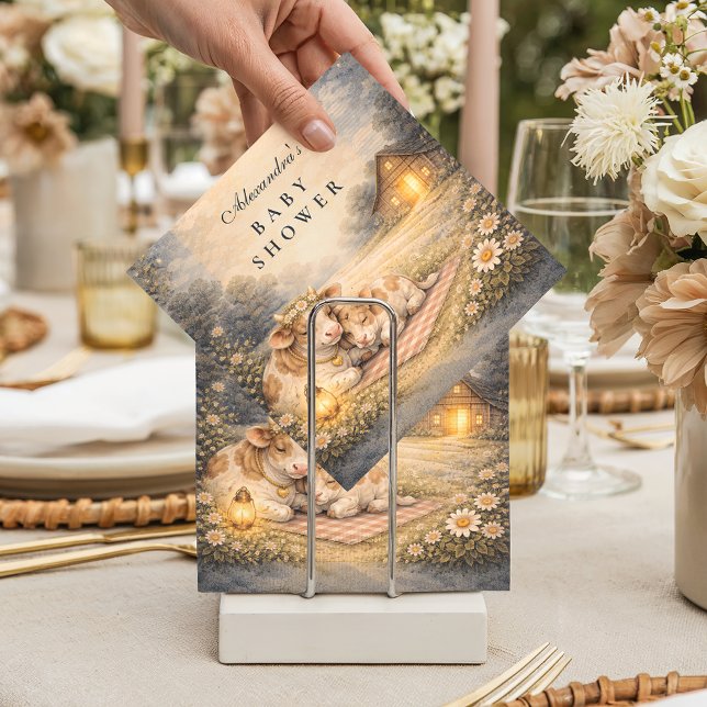 Highland Cow Meadow Baby Shower Napkin (Creator Uploaded)