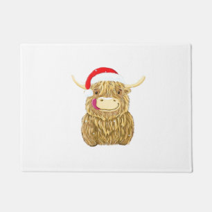 Highland Cow Merry Christmas Snow T-shirt Essentia Doormat