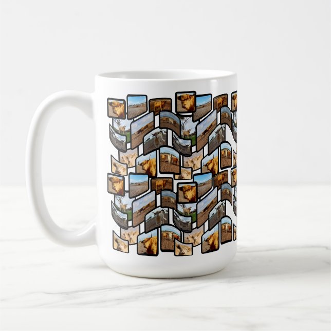 Highland Cow Montage, Café Mug (Gauche)