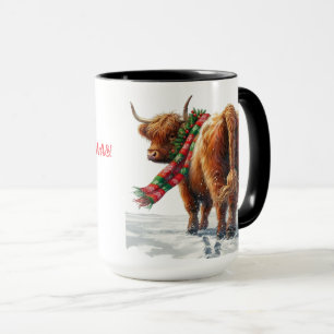 Highland Cow  “Moo-ry Christmas” Coffee Mug Cup