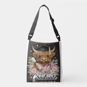 Highland Cow Nursing Graduate Class of 2026 Shirt  Crossbody Bag