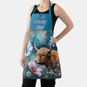 Highland Cow Obsession -Colourful Cosmos  Apron