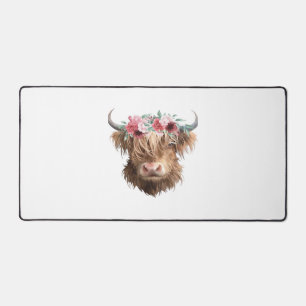 Highland Cow Painting Classic T-Shirt Desk Mat