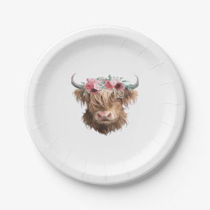 Highland Cow Painting Classic T-Shirt Paper Plate