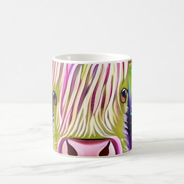 Highland Cow Painting  Coffee Mug (Center)