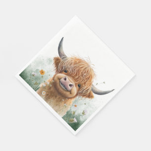 Highland cow party napkins