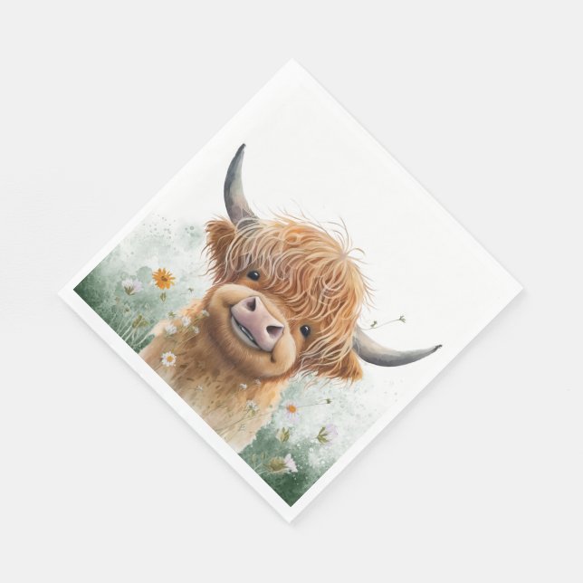 Highland cow party napkins (Corner)