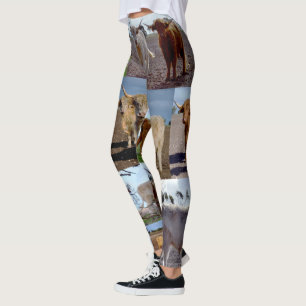 Highland Cow Photo Collage, Leggings