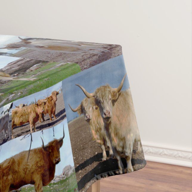 Highland Cow Photo Collage, Tablecloth (In Situ)
