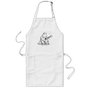 Highland Cow Plays Acoustic Guitar Long Apron