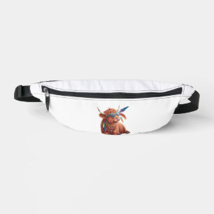 Highland Cow Png, Cool Cow Png, Sunglass Fanny Pack