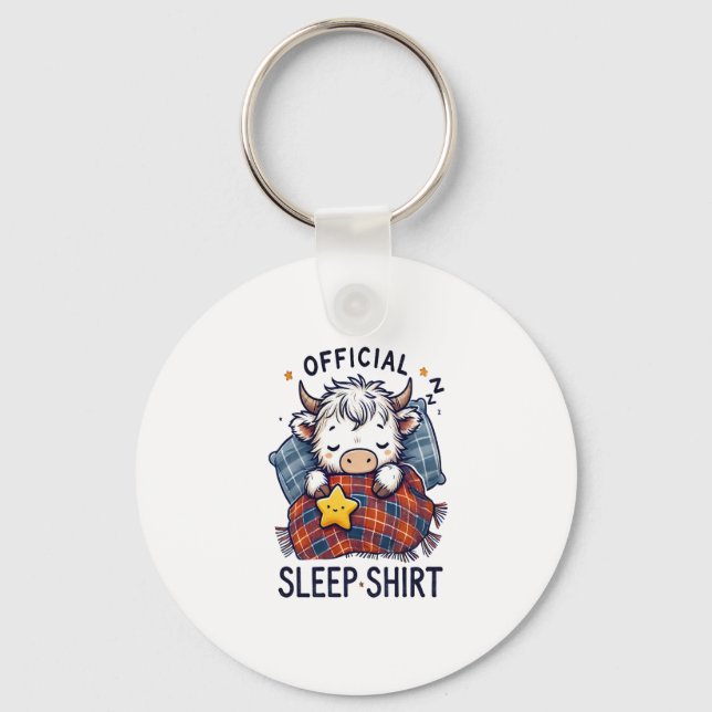 Highland Cow Png, Official Sleep Png Keychain (Front)