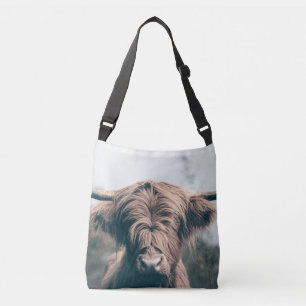 Highland cow portrait crossbody bag