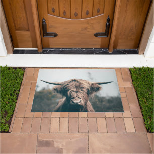 Highland cow portrait doormat