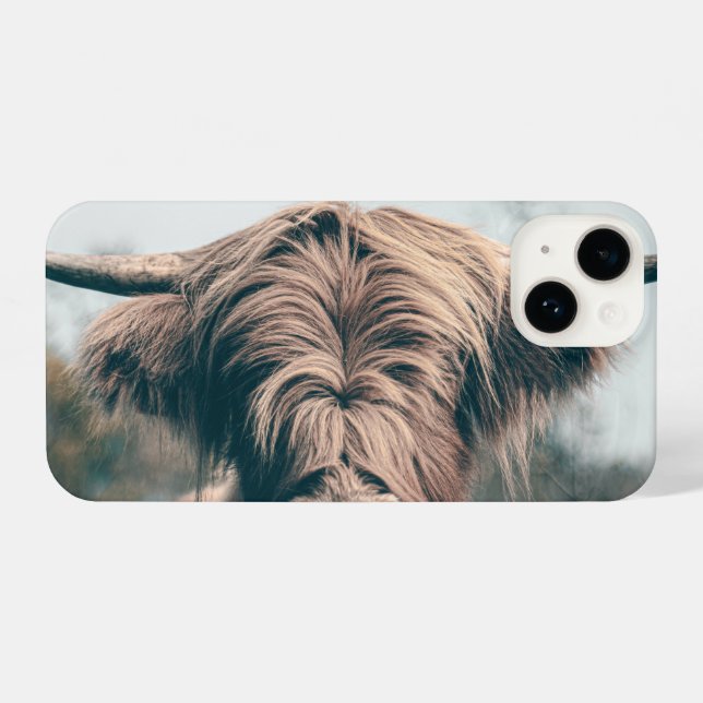 Highland cow portrait iPhone case (Back Horizontal)