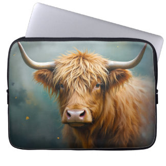 Highland Cow portrait Laptop Sleeve