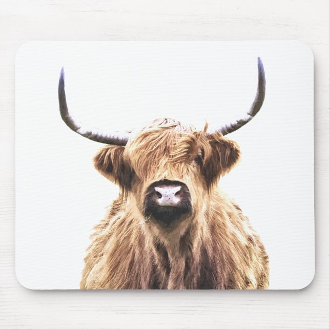 Highland Cow Portrait Mouse Pad (Front)