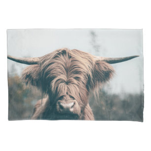 Highland cow portrait pillowcase