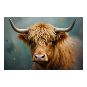 Highland Cow portrait Poster