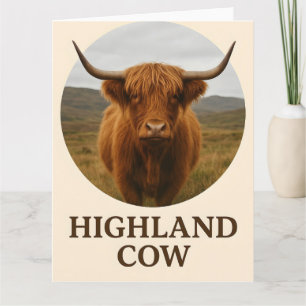 Highland Cow Portrait Poster with "Highland Cow" Card